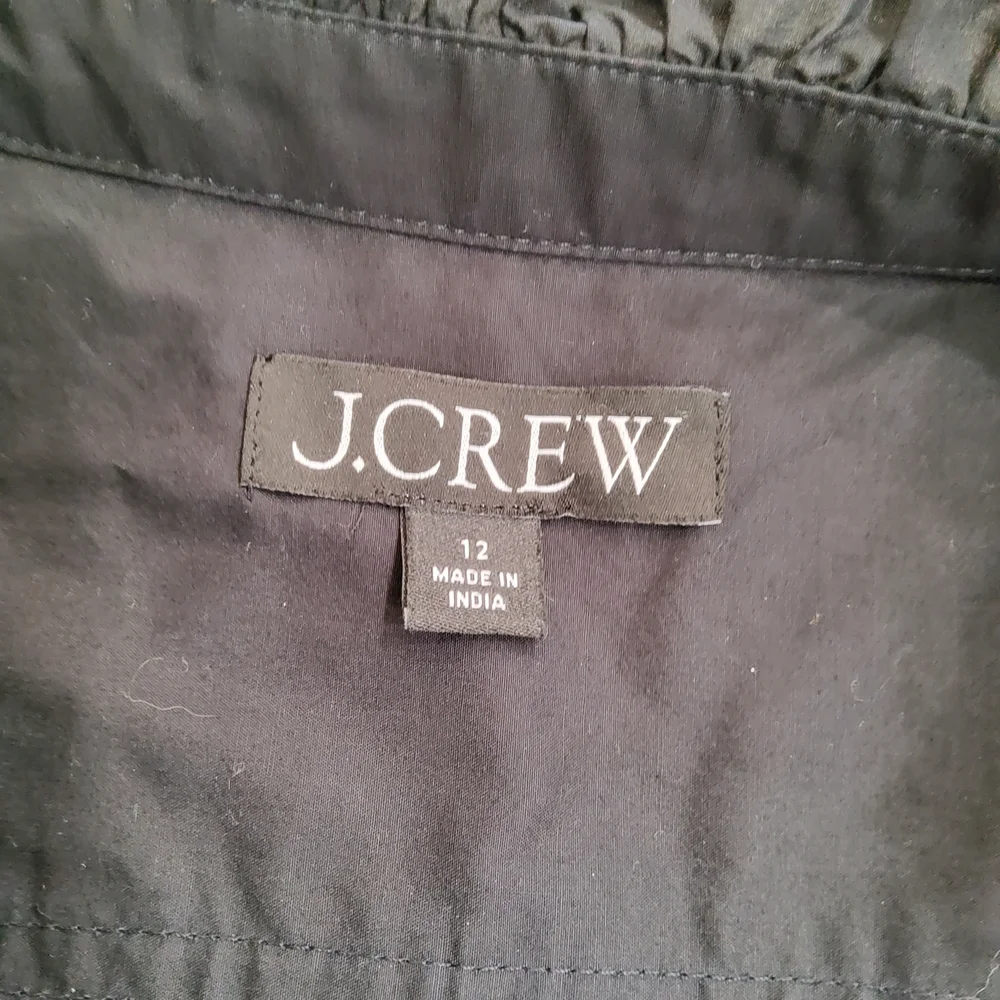 J. Crew Black Poplin Cottage Shirt Dress Size 12